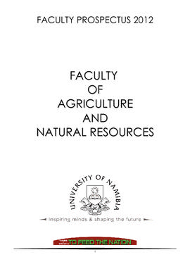 Faculty of Agriculture and Natural Resources - 2012