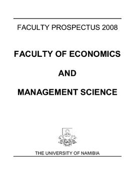 Faculty of Economics and Management Science - 2008