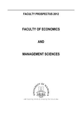 Faculty of Economics and Management Science - 2012