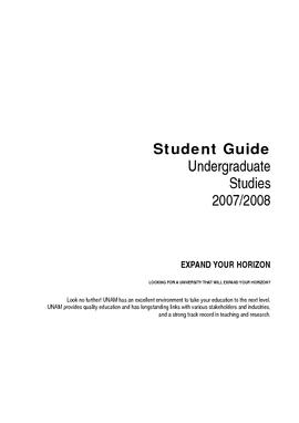 Undergraduate Student Guide 2007