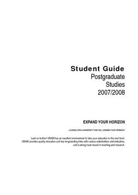 Postgraduate Student Guide 2007