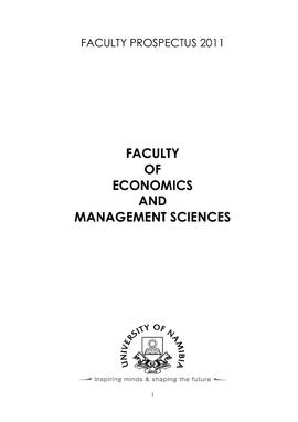 Faculty of Economics and Management Science - 2011