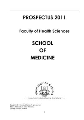 Faculty of Health Sciences: School of Medicine - 2011