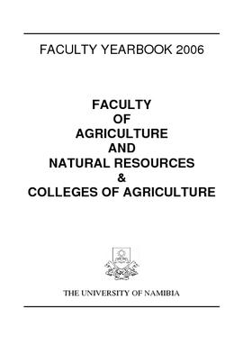 Faculty of Agriculture and Natural Resources - 2006