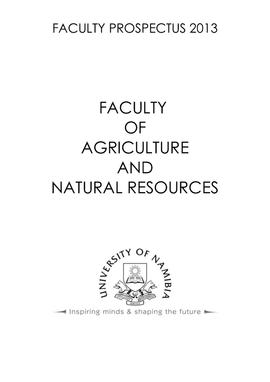 Faculty of Agriculture and Natural Resources - 2013